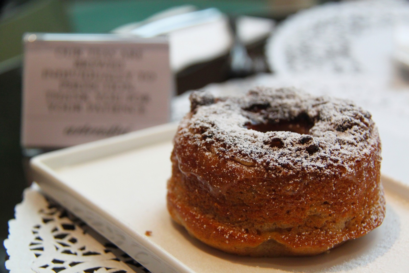 freshly baked donut on a plate